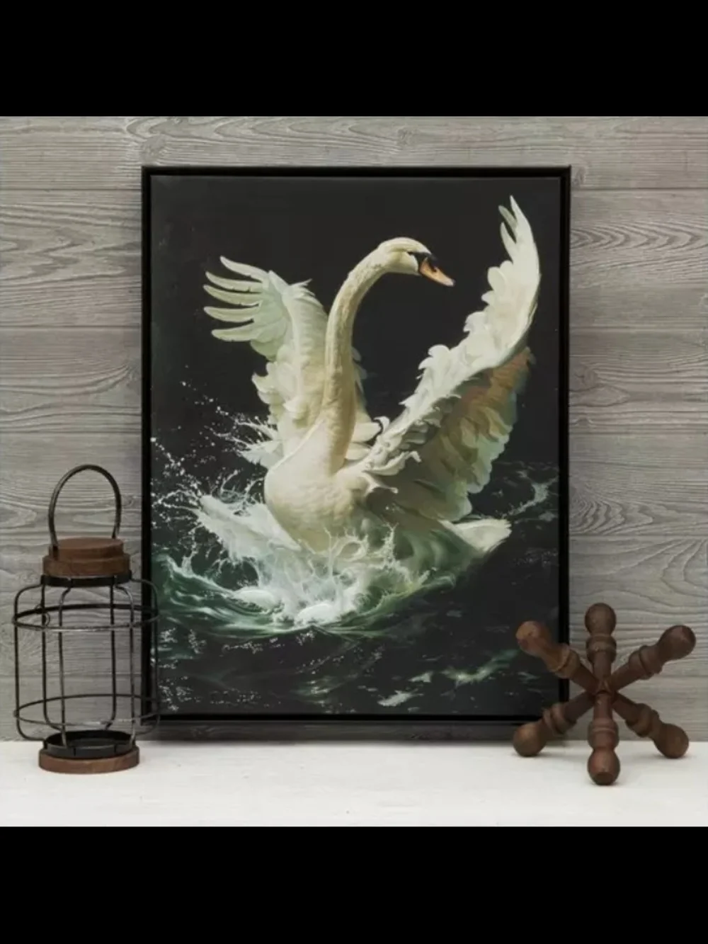 White Swan Wall Art Print - Elegant Home Wall Decor